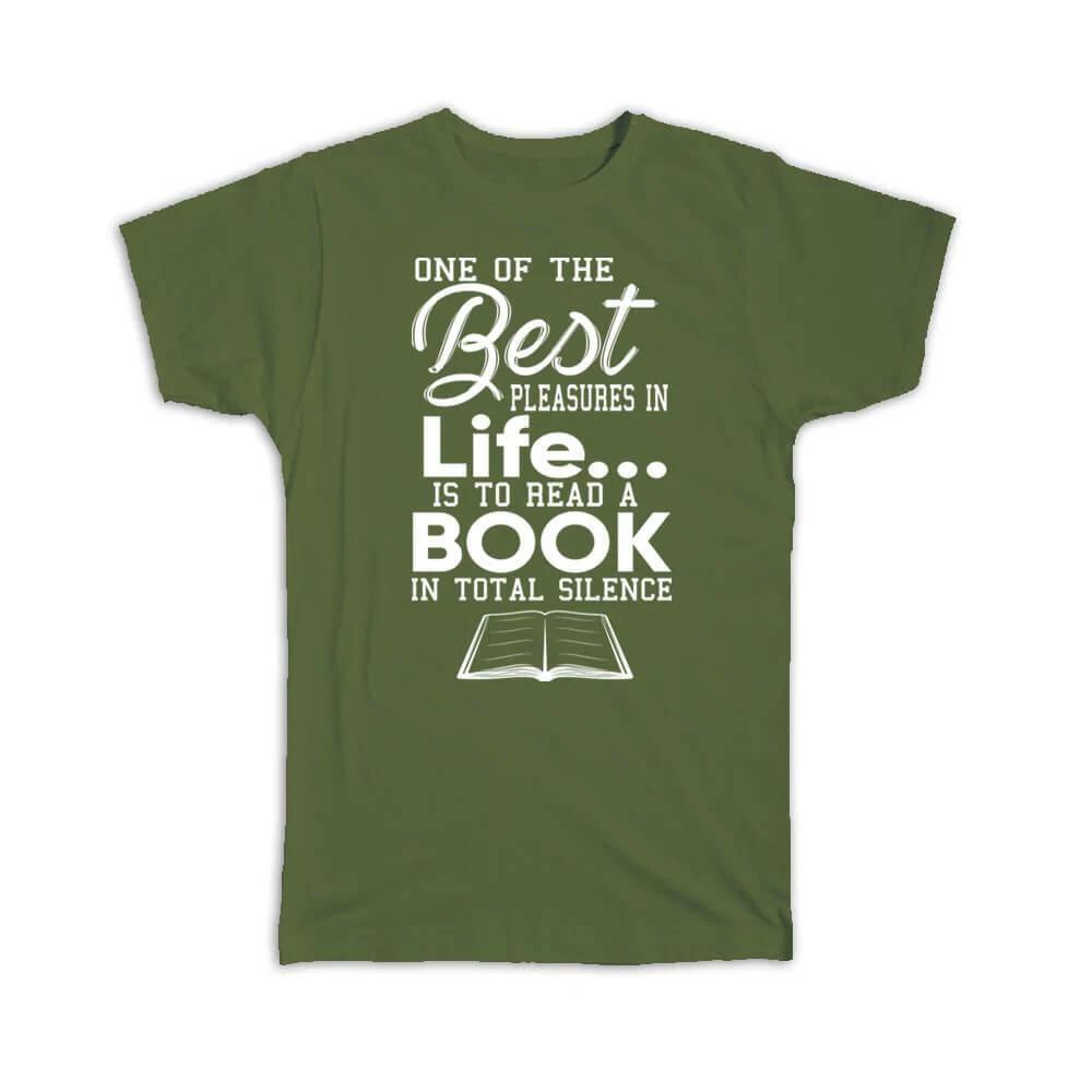 Gift T-Shirt : For Books Lover Reader Reading Hobby Black And White Art Print M