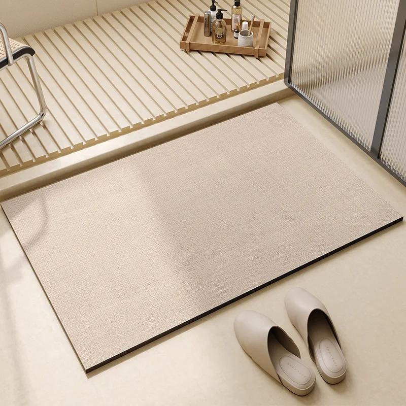 Modern Simplicity Diatom Mud Bathroom Floor Mat Toilet Home Absorbent Door Carpet Bathroom Entry Square Non-slip Soft Foot Mats
