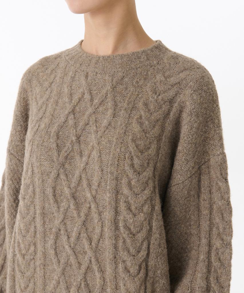 MUSINSA STANDARD WOMAN Women'S Soft Aran Cable Knit [Heather Beige]
