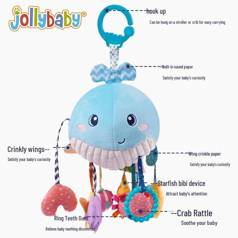 Jollybaby Krippenmobile & Beißring Zugschnur-Spielzeug