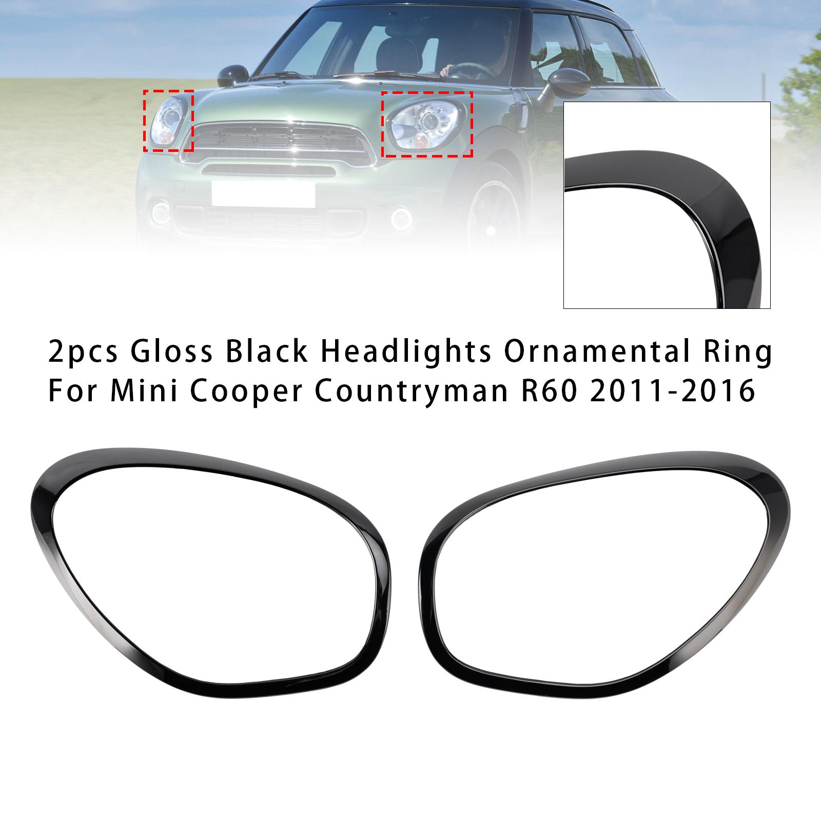 

2 шт. Глянцево-черные декоративные кольца для фар для Mini Cooper Countryman R60