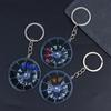 Rotatable Car Wheel Rim Keychain Clear 2D Acrylic Brake Caliper Key Ring Practical Key Accessory for Daily Commute Use