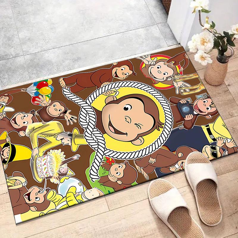 1pc Curious George (5) Design Printed Area Rug Carpet for Bedroom Living Room Home Decor Rugs Mat Non Slip Mat Rug for Bedside