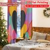 2D Flat Printing  2pcs Heartburst Spectrum Popular Curtain Durable 100% Polyester Fabric Curtains Holiday Ldeal for Study   Living