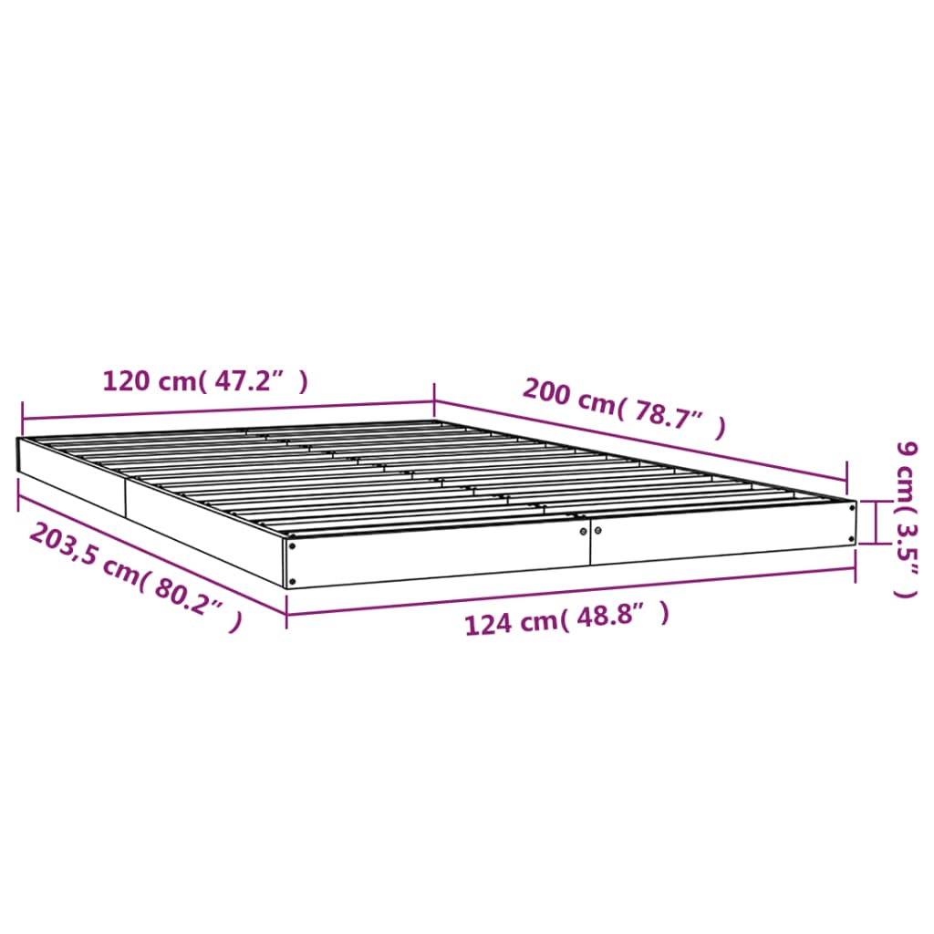 Solid Wood Bed 120 x 200 cm Pine
