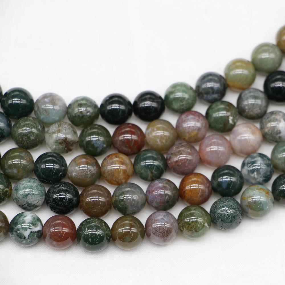 1strand/lot 4/6/8/10/12mm Natural Stone Indian Agates Bead Round Loose Spacer Beads For Jewelry Making Findings DIY Bracelet