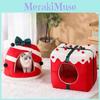 Pet Theme Christmas Cat Dog Bed Puppy Kitten Cozy Sleeping Nest Plush House Cave