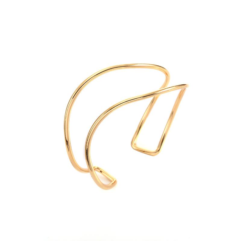 European and American Exaggerated Irregular European and American Style Bracelet, Golden Wavy Bracelet Opening Can Be Adjusted