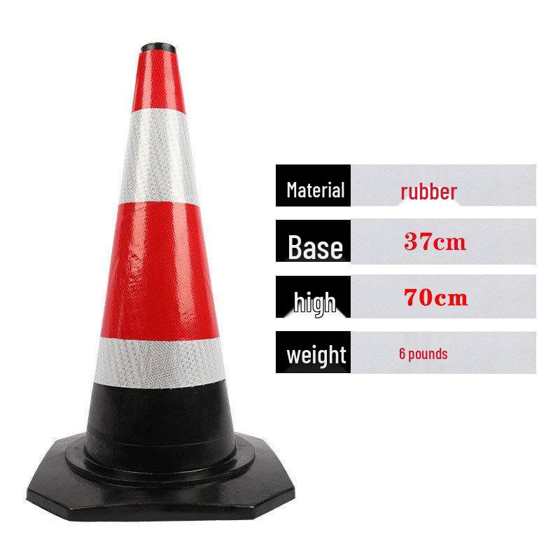 Reflective Rubber Traffic Cone - 70cm & 90cm Conical Isolation Barrier for Road Construction