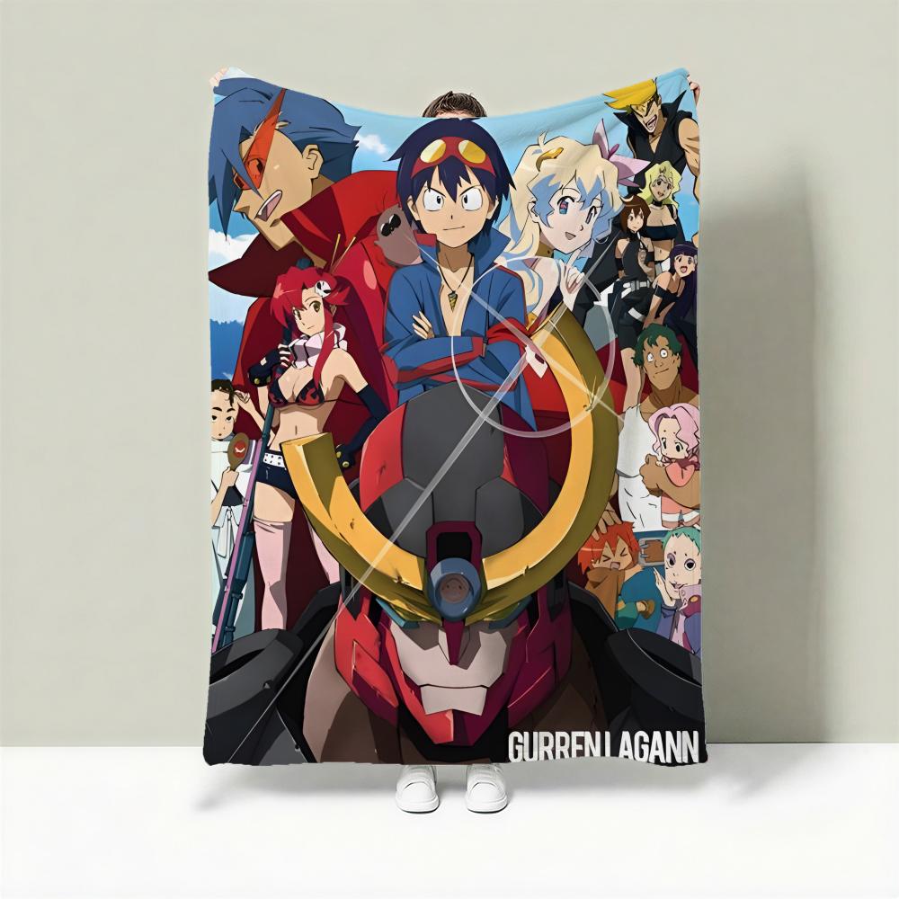 

Anime T-Tengen Toppa Gurren Lagann Throw Lightweight 240g Flannel Blanket Soft Skin-friendly for Summer Cooling 75cmx90cm