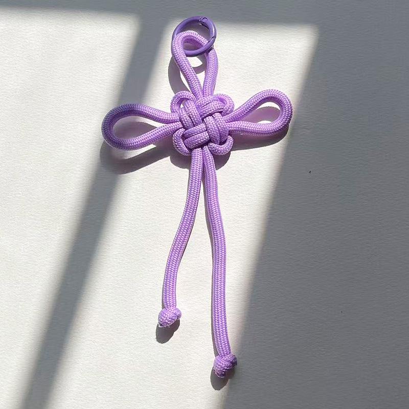 Плетеная красная и розовая китайская узловая брелок-шнурок Alloy Single Buckle + Chinese Knot