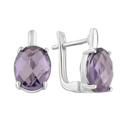 Boucles d'oreilles en argent avec alexandrite 6.385ct (2106081)