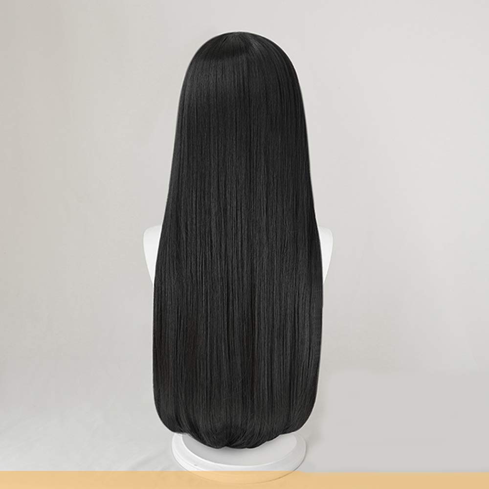 Heat-Resistant Cosplay Wig, Second Castle, Black, Long Straight Hair, Cosplay Prop, Halloween Costume Wig + Bonus Wig Net