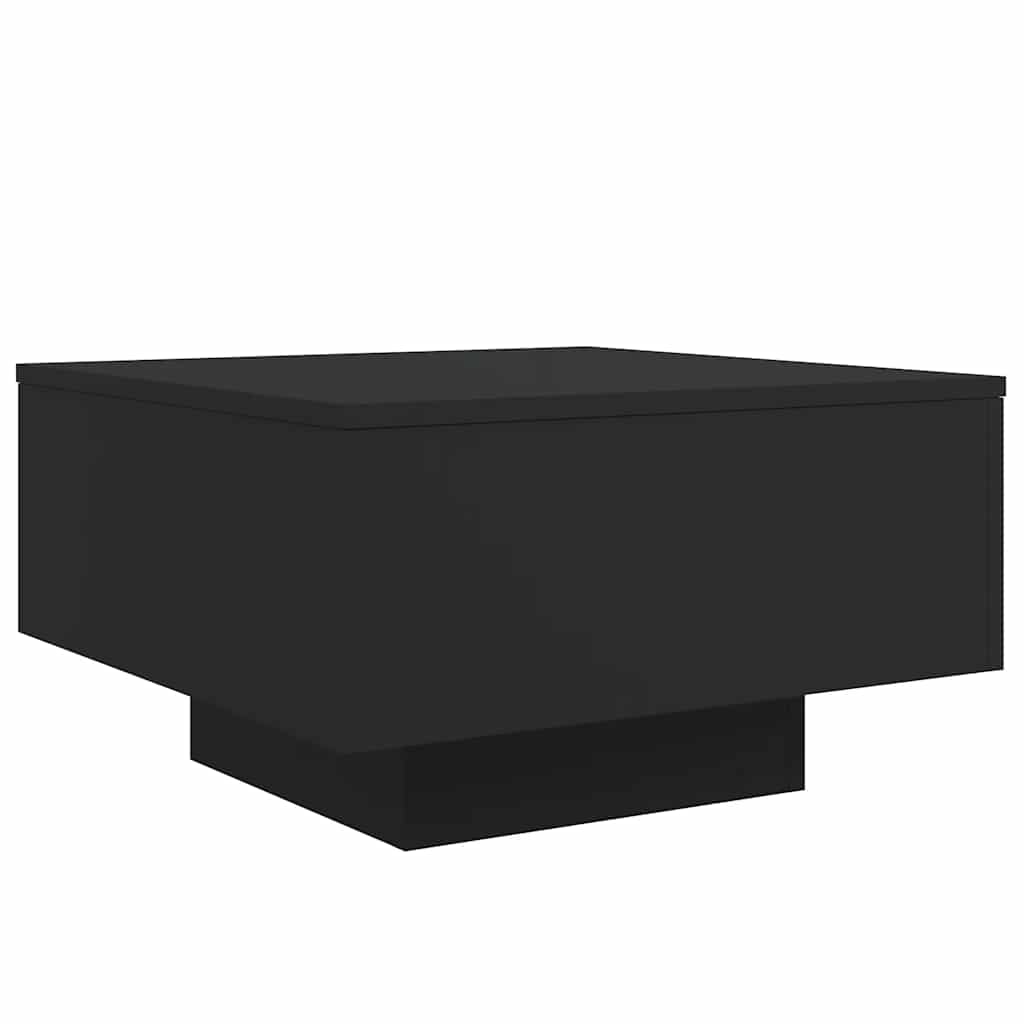 Black minimalist style sofa table for living room, outdoor coffee table, balcony lounge table, decorative display table, 55 x 55 x 31 cm