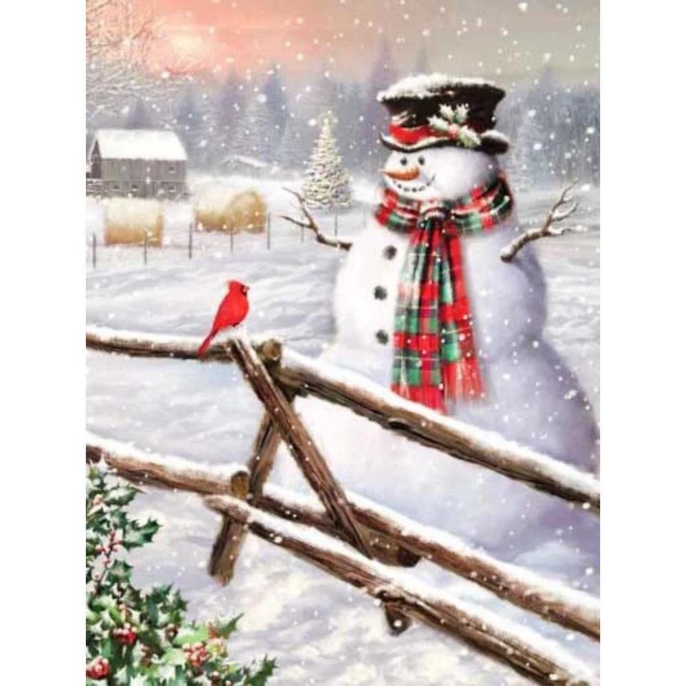 Elmas Boyama Sanatı Tam Matkap Kardan Adam Elmas Boyama El Yapımı Karlı Gün Diy Elmas Mozaik Resim Ev Dekorasyon Noel Hediyesi