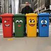 Cartoon Face Bin Stickers Self-Adhesive Home Decor For Trash Can Wall Toilet Decor Refrigerator Fun Themed Decor