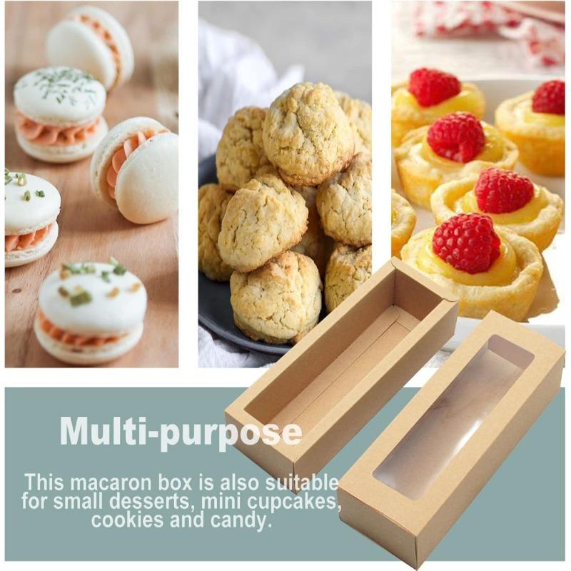 10-30Pcs Cookie Dessert Boxes Macaron Cake Bakery Box with Clear Window Wedding Birthday Party Favors Christmas Gift Packaging