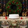 Weihnachten Kurzer Plüsch Rechteckiger Tischdecke,Staubdichte Weihnachts-Tischdecke,Wohnzimmer Dekorative Tischdecke,Party Dekorationen