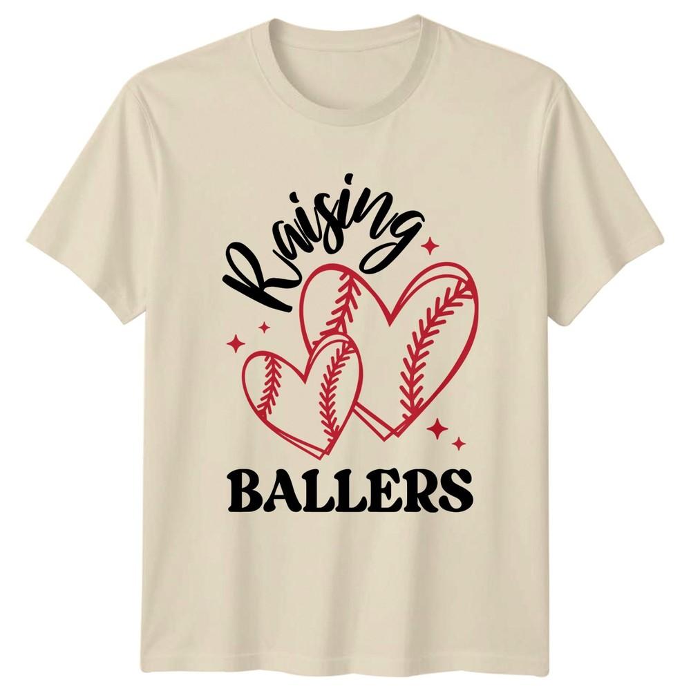 Raising Ballers Unisexs TShirt Baseball Softball Sports Mothers Day Gift For Her