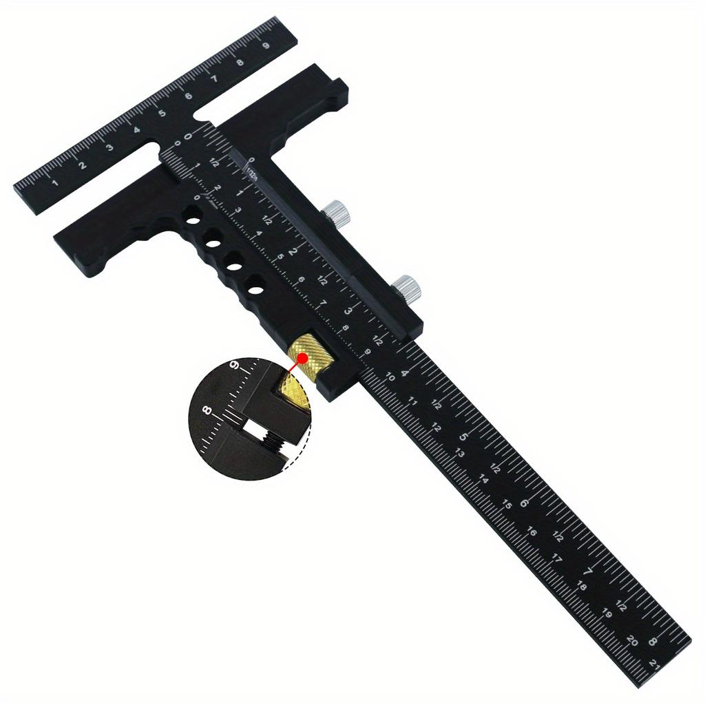 Measuring Tool Woodworking Scriber Gauge Aluminum Alloy T-Square Scribing Sliding Marking Gauge Marking Framing Ruler
