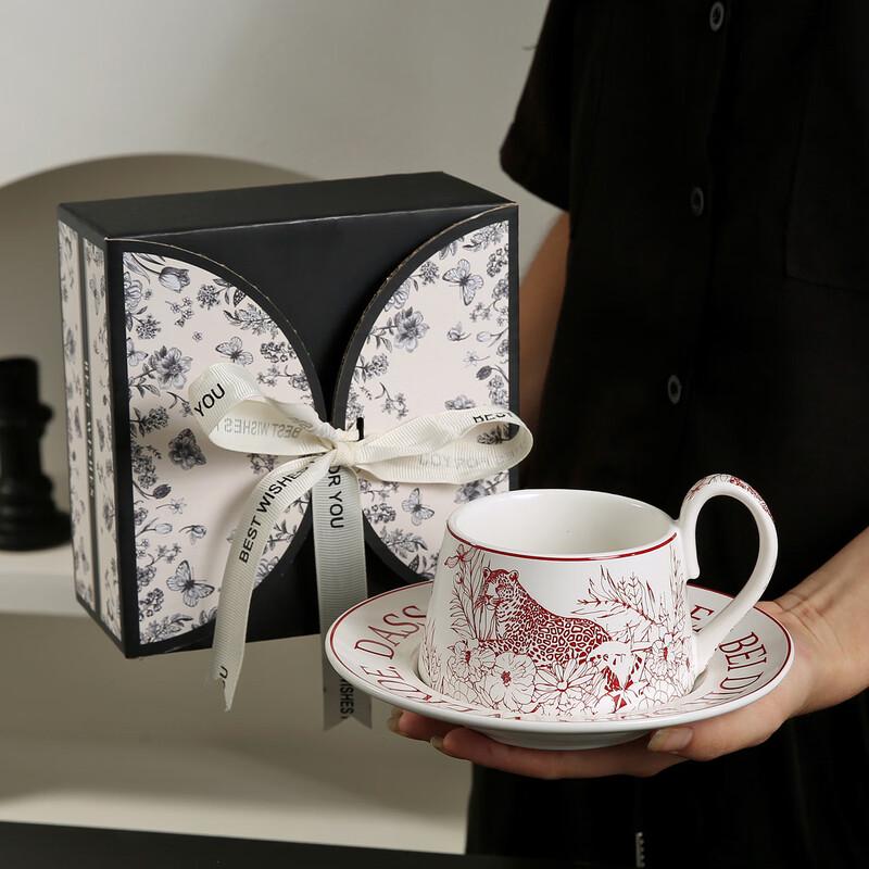 Hongyuetang Retro Keramik Kaffeetasse & Untertasse Set