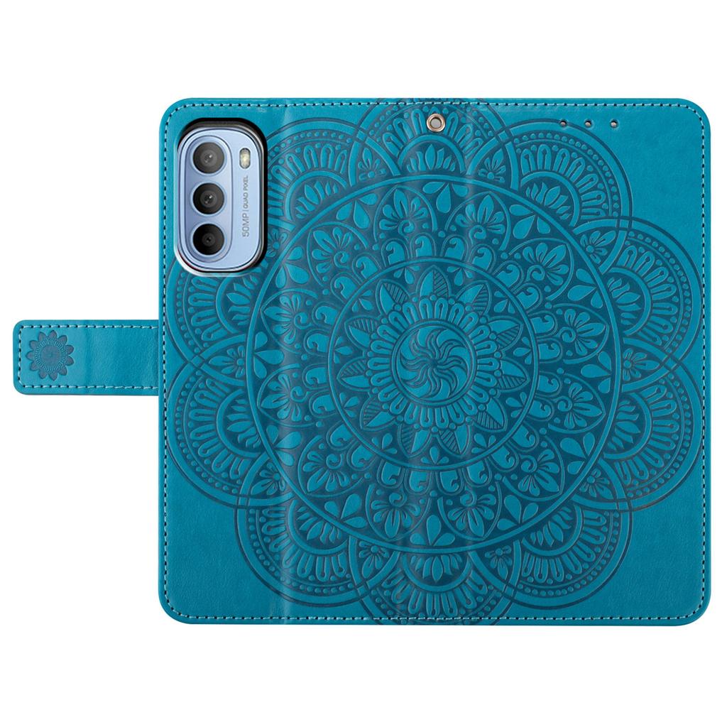 For Motorola Moto G62 5G Wallet Case Flower Pattern PU Leather Magnetic Flip Phone Cover
