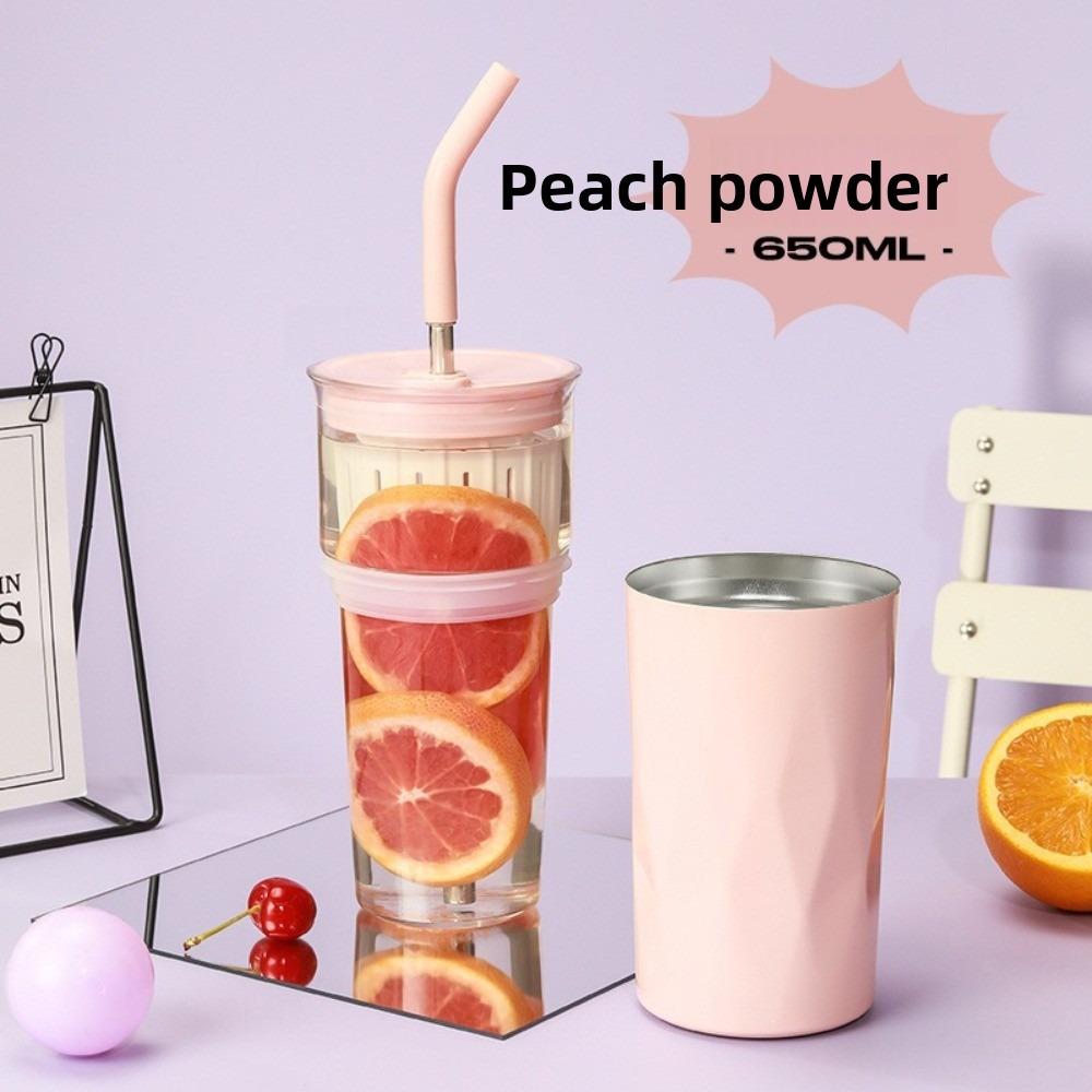 650ML Cooling Storage Glass Large Capacity Thermal Cup Fashion Insulated Cup  Drinkware