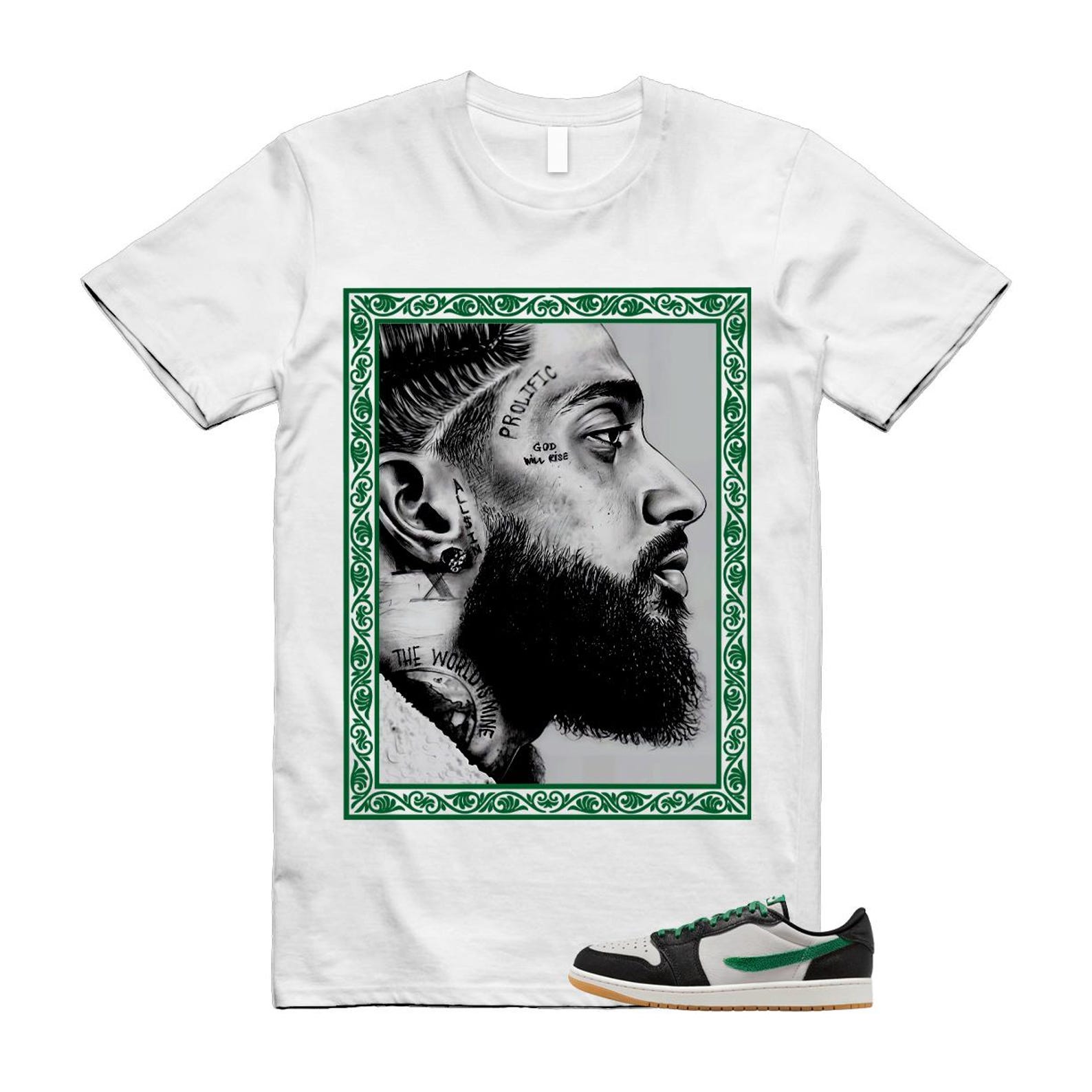 1 Phantom Pine Green White Black Low OG T Shirt Match NIP 3XL