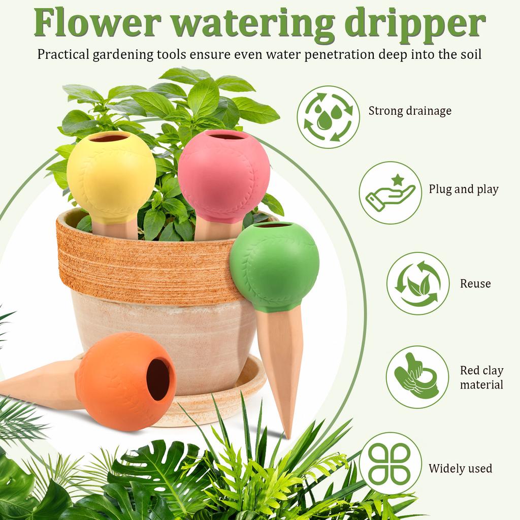 4Pcs Plant Watering Globe 150ml Automatic Watering Spike Flower Pot Self Watering Device Drip Irrigation System Garden Decor