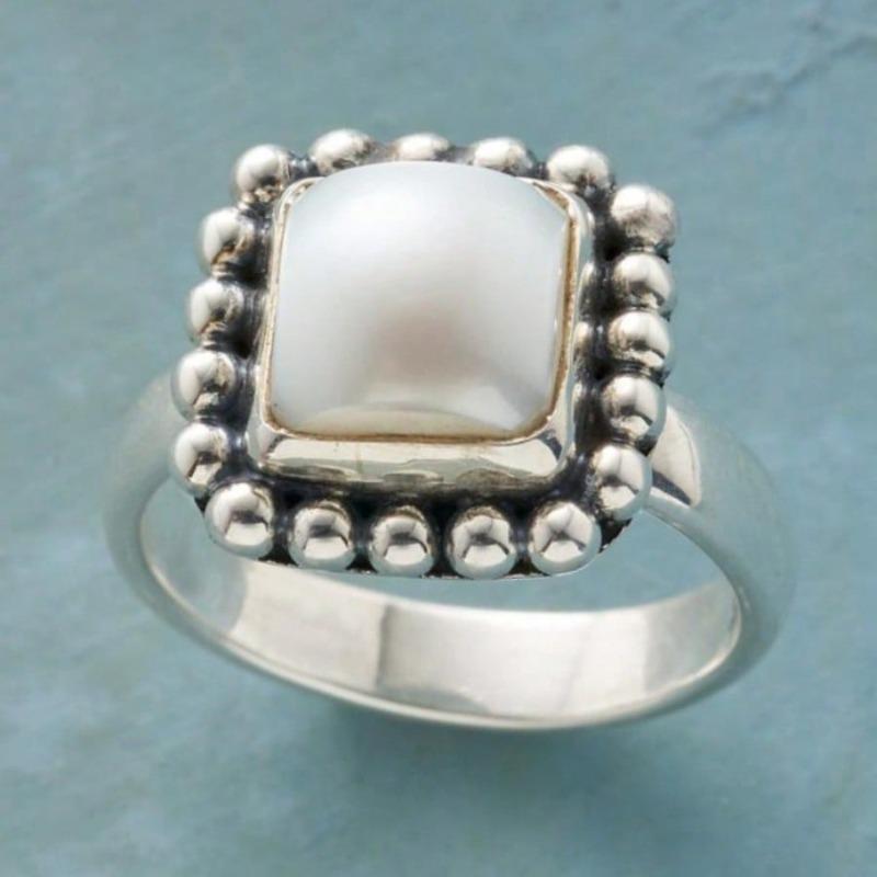

Retro Bohemian Style Faux Pearl Decorated Women Ring, Ideal Gift for Birthday, Anniversary, Wedding, Christmas, Valentine s Day 9