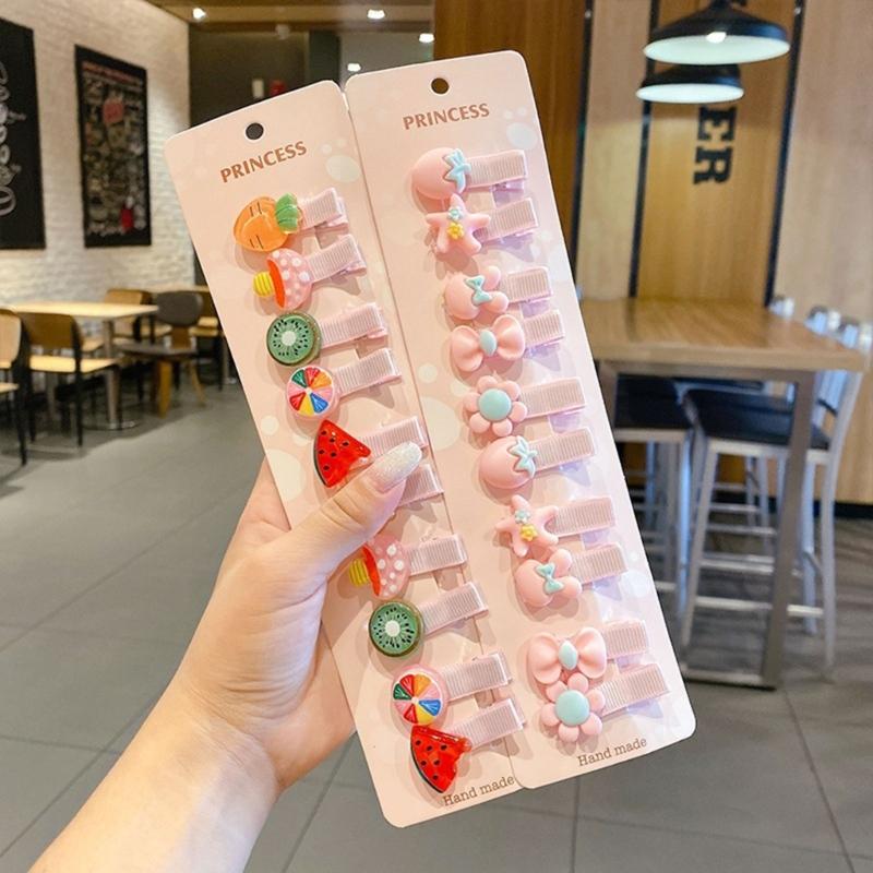 Hair Clips for Baby Girls 10PCS Non-Slip Candy Color Hairpins Cute Princess Hair Barrettes Set Toddler Sweet Headdress