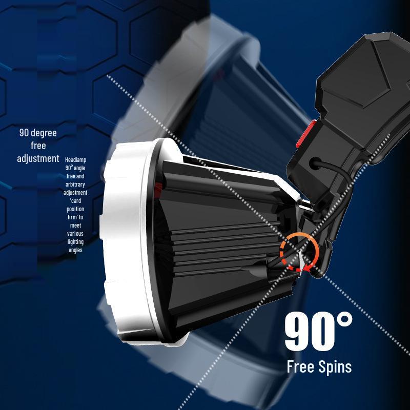 High-Intensity LED Headlamp with Long-Lasting Lithium Battery - Super Bright, Rechargeable Outdoor Fishing and Mining Light