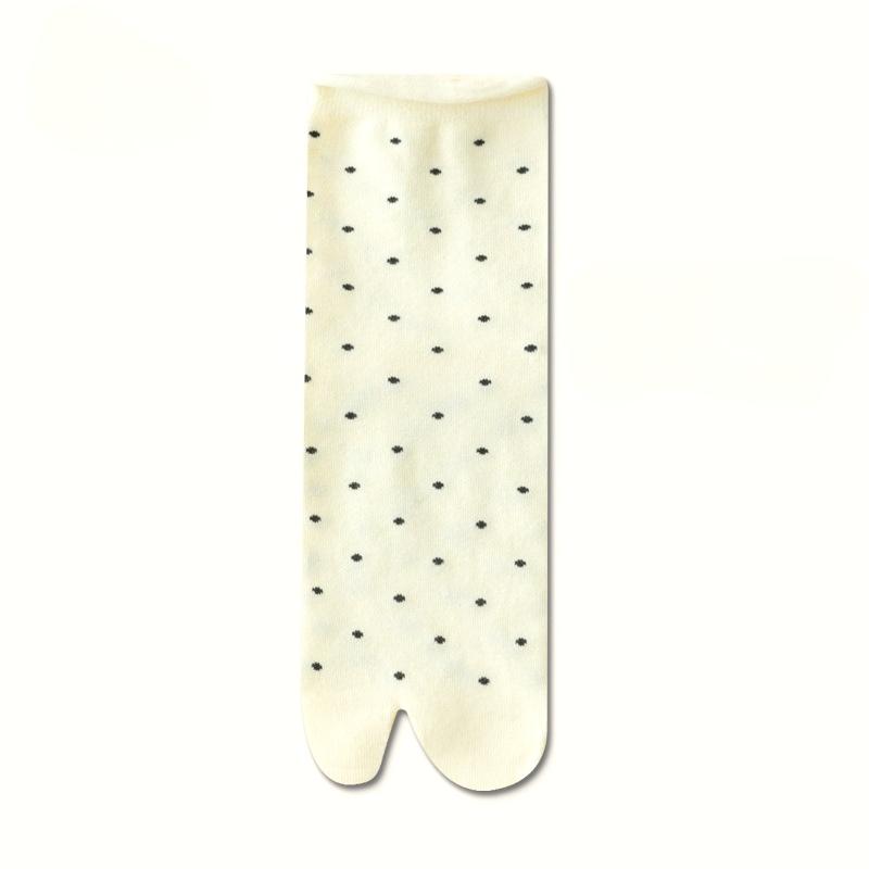 Women Japanese Cotton Split Toe Tabi Socks 2 Pairs Polka Dot Flip Flop Socks Sandal Sock for Women Fashion Soft Comfy Ankle Sock