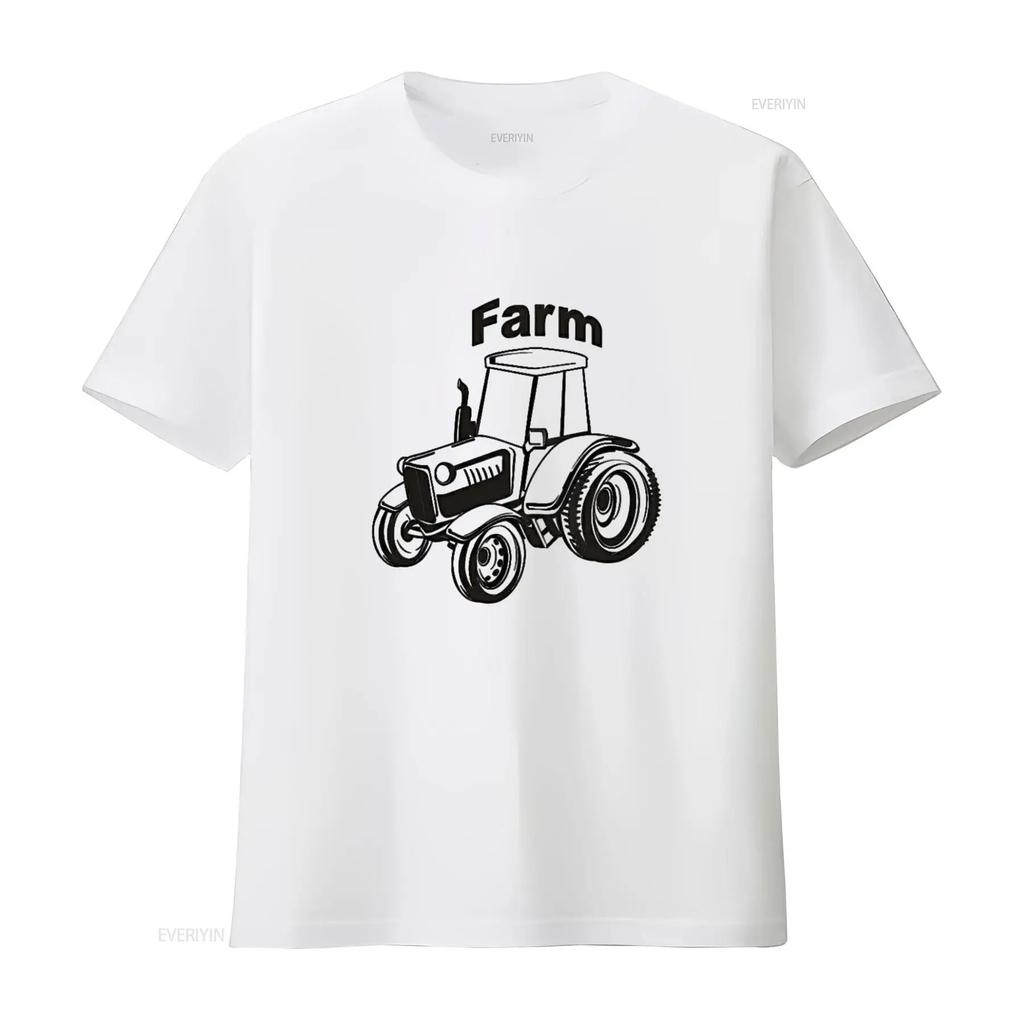 Mens FARM Cool T Shirt White vintage Washed Comfortable homme Versatile designer clothes Stretched fashion Stylish graphic