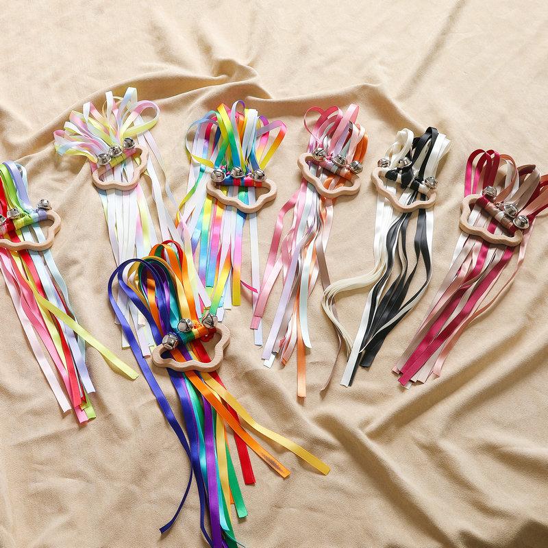 Sensory Toy Non-Toxic Baby Ribbon Ring Newborns Develop Color Recognition Sensory Toy