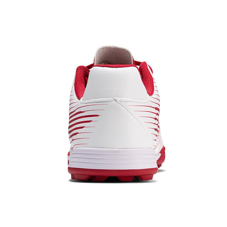 Li Ning TF Turf Artificial Turf Synthetic Leather Slip Resistant Abrasion Resistant Soccer Shoes Men's White Red ASTQ005-1