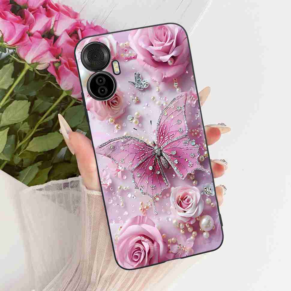 For Itel S18 Pro 6.6" Case Simple Style Pop Patterns Silicone TPU Black Cover Shockproof For ITEL S18 Pro S18pro Phone Cases