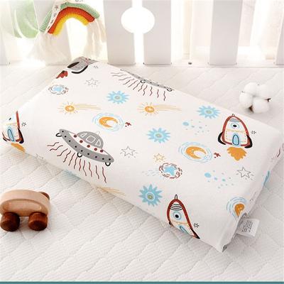 Funda de almohada de algodón puro con estampado de dibujos animados para niños, funda de almohada transpirable de verano para bebés, funda de almohada rectangular de látex de 44 x 27 cm