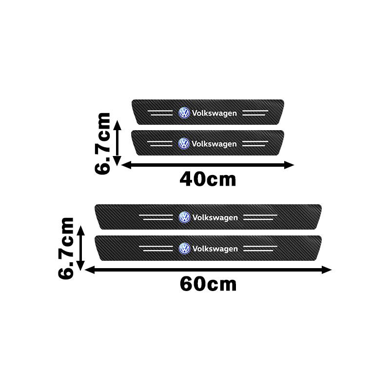 1/4/5Pcs Carbon Fiber Car Door Threshold Protective Sticker For VW Golf 6 7 8 Touareg Passat Polo Jetta B6 GTI 5 4 MK4 Touran T5 zh4