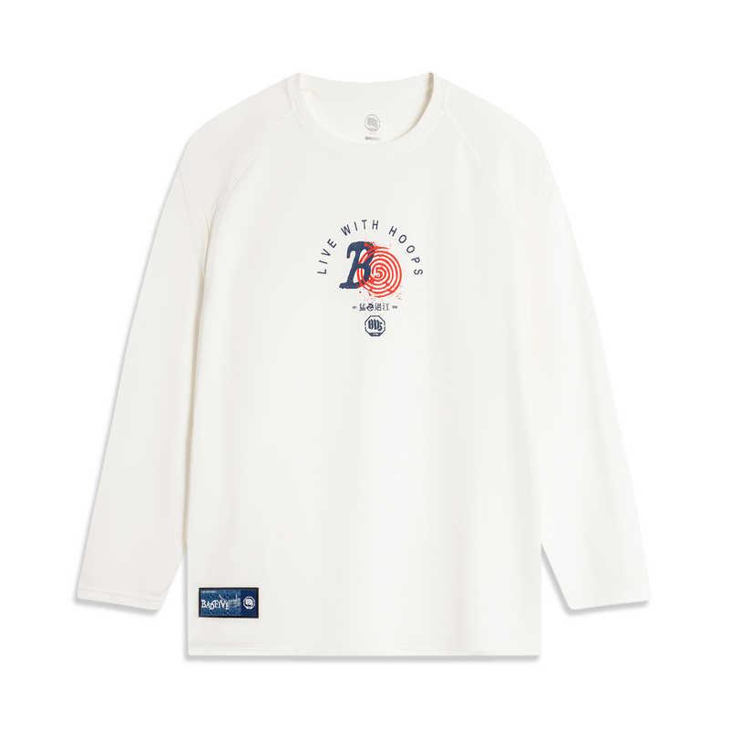 

Футболка баскетбольная Li Ning Anti-Five Series с круглым вырезом, дышащая, универсальная, простая, свободная, с длинным рукавом, мужская, футболка, не совсем белая ATLU045-2 2XL