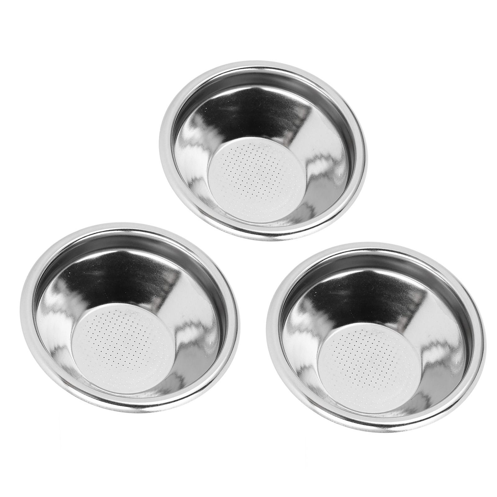 

3pcs Coffee Portafilter Filter Basket Stainless Steel Porous 54mm Portafilter Single Cup Sieve for Coffee Making