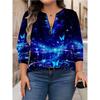 Women's Fashion Zippered Long Sleeved Top Clothing Women Casual Random Printing with Zipper T-shirt