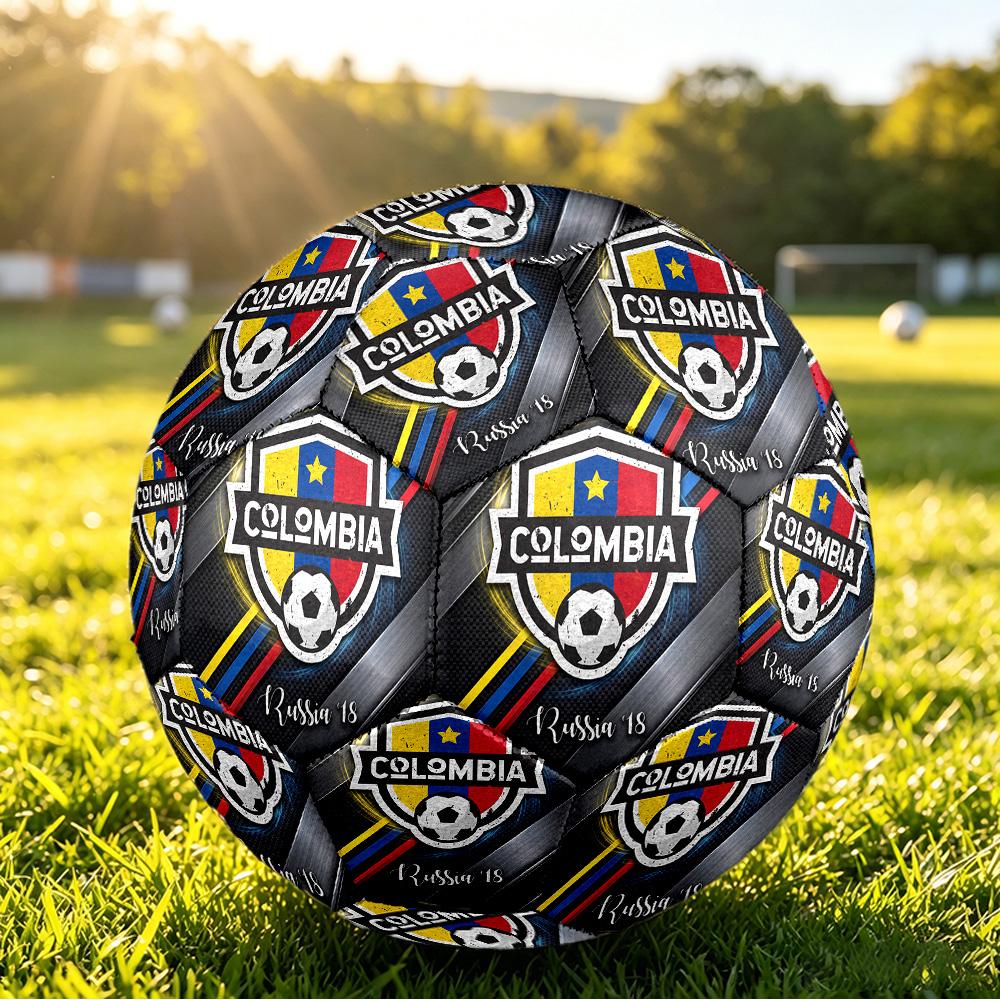 Kolumbien Fußball Bedruckt Größe 5 Fußball Ball Verschleißfest Standard Erwachsenen Trainingsfußball Fan Geschenk für Indoor Outdoor Spiel Sport