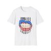 American Flag Lips T-Shirt and Kids Tshirt | Patriotic Mouth Graphic, Distressed Stars Stripes