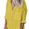 Shirt Dress Solid Color Side Split Spring Summer Temperament Loose-fitting Long Dress