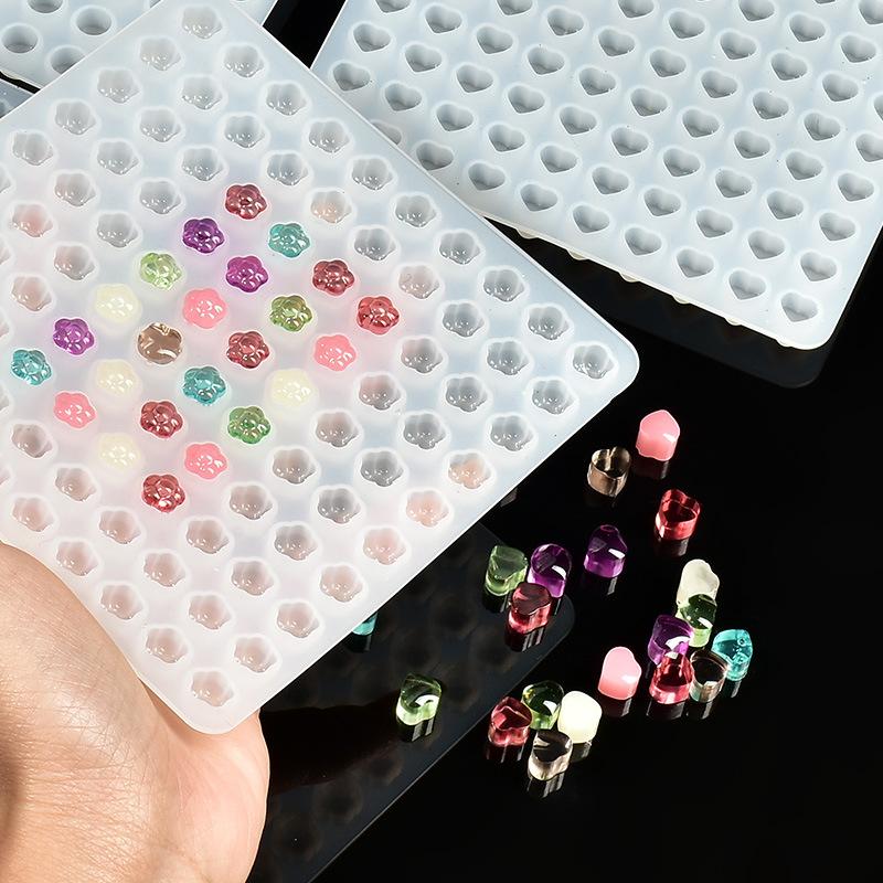 100-Cavity Mini Cat Paw Square Round Silicone Mold Wax Seal Stamp Scrapbooking Tools Earrings Pendant Jewelry Art Craft Mold