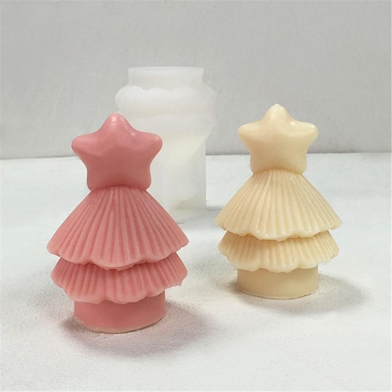 Flexible Silicone Mold Handmade Scented Candle Mould Star Christmas Tree Aromatherapy Jewelry Mold Home Decorations