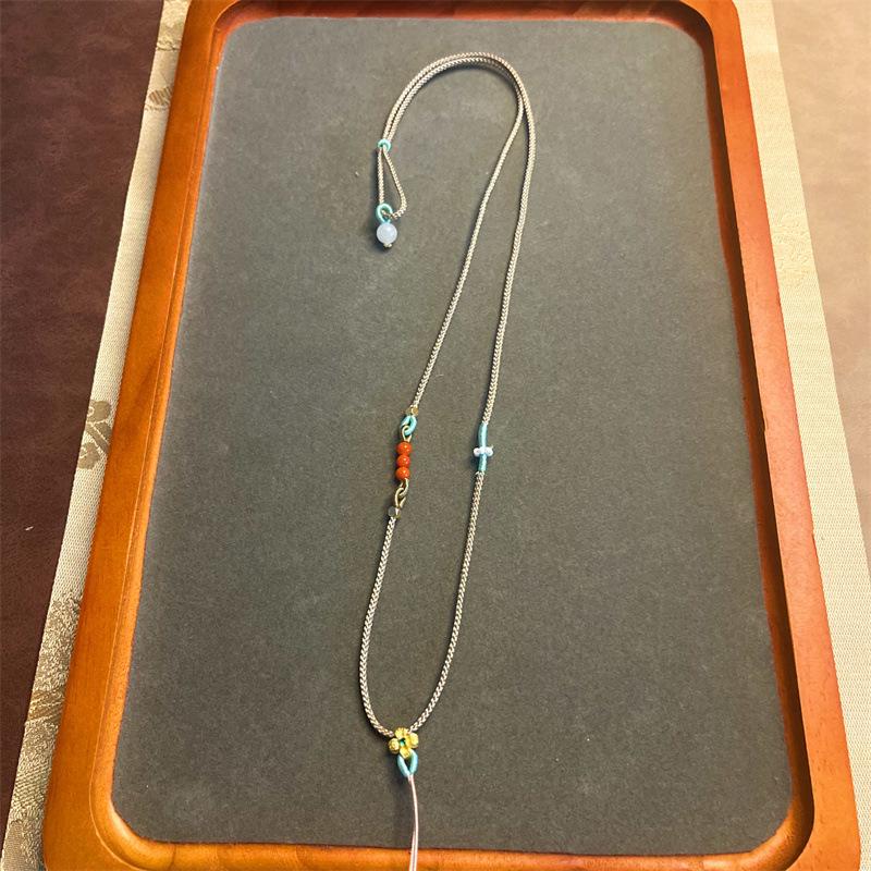 Плетеное вручную шнурок для ожерелья с высококачественным подвесом из жадеита для мужчин и женщин