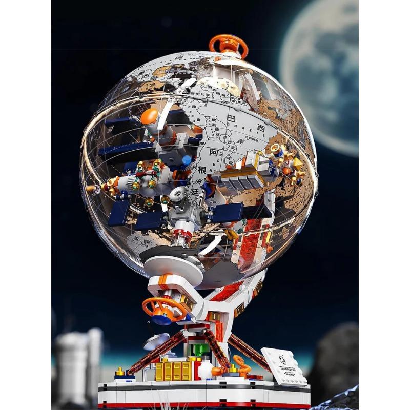 Kids Science Toy Technology Geography Blocks Kit Electric Globe Model 3D Puzzle Gadget Learning Educational Toys for Children