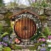 Weather Resistant Patio Accents Mini Fairy Door, Wooden Miniature Garden Welcome Gnome Handcrafted Home Decor House Accessories for Outdoor